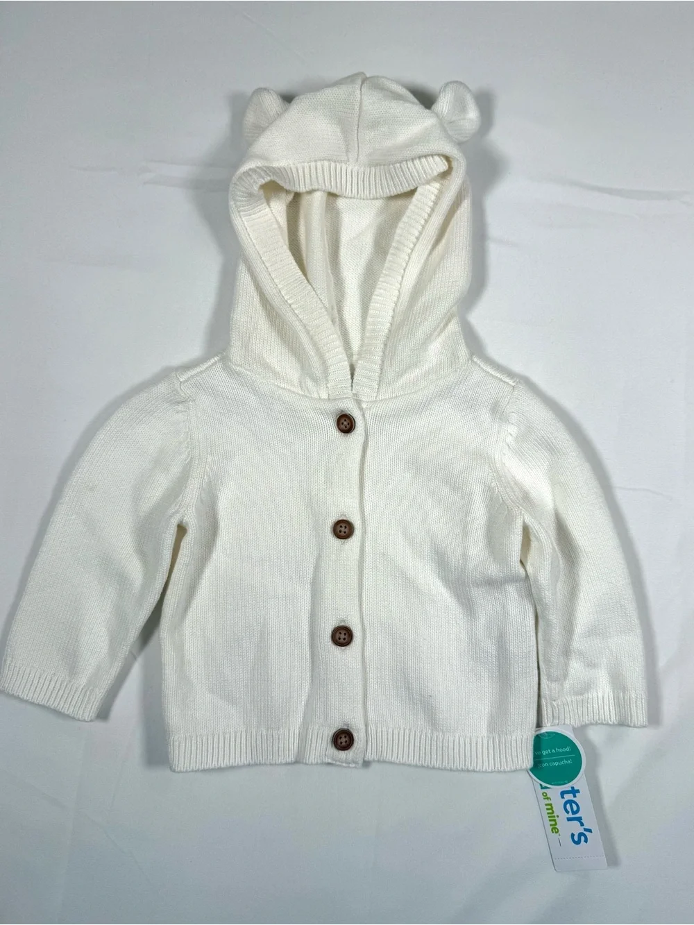 NWT CARTER’S Child Of Mine Baby Hooded Bear Ear Cardigan 3-6m Cottagecore NEW